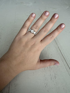 Vintage 3 CTW Edwardian Era Three Stone Diamond Platinum Engagement Ring