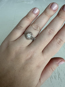 Vintage Edwardian Era 1.5 Carat Diamond Platinum Engagement Ring