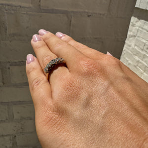 Vintage 1.2 Carat Two Toned Gold 5 Stone Diamond Band