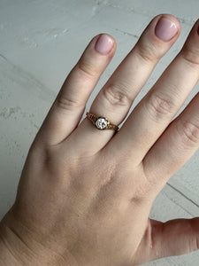 Edwardian 0.5 Carat Old European Cut Diamond Engagement Ring 14K Yellow Gold