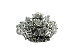Vintage Custom Crown Diamond Ring Size 7