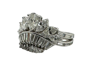 Vintage Custom Crown Diamond Ring Size 7