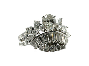 Vintage Custom Crown Diamond Ring Size 7