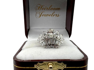 Vintage Custom Crown Diamond Ring Size 7