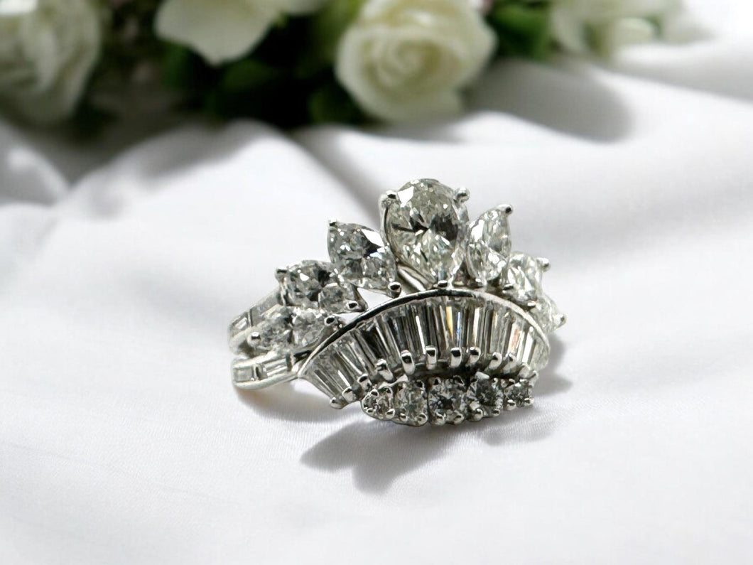 Vintage Custom Crown Diamond Ring Size 7