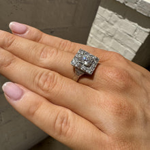 Vintage Art Deco Era 2.3 Carat Old Cut Diamond Halo Ring