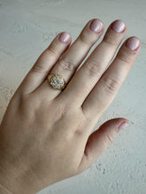 Victorian Era Old Mine Cut Diamond Cluster Ring 18K Rose Gold