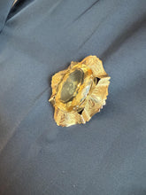 Vintage Large 30 Carat Yellow Quartz Brooch Pendant
