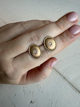 Vintage Diamond Stud Earrings 14K Yellow Gold