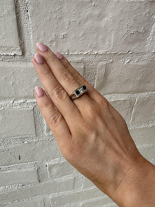 Vintage Sapphire & Diamond Three Stone Ring