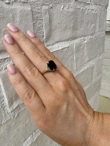 Vintage Two Toned Amethyst Ring 14K Gold