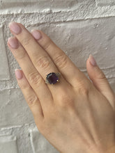 Vintage Two Toned Amethyst Ring 14K Gold