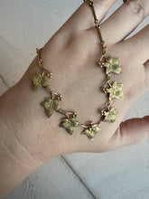 Vintage Grape Leaf Italian Made Necklace 14K Yellow Gold