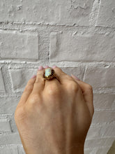 Vintage Vibrant Opal & Ruby Cocktail Ring 18K Yellow Gold
