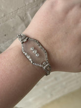 Vintage Camphor Glass & Diamond Platinum Bracelet
