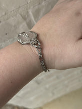 Vintage Camphor Glass & Diamond Platinum Bracelet