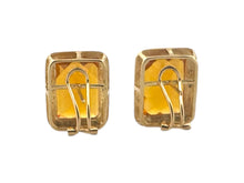 Large Citrine & Diamond Earrings 14K