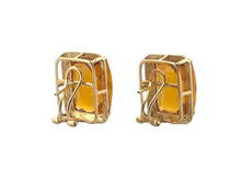 Large Citrine & Diamond Earrings 14K