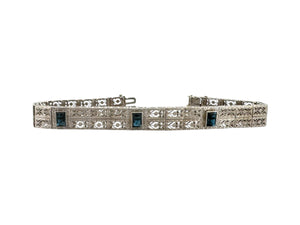 Belais Art Deco Sapphire Filigree Bracelet