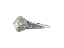 Art Deco 2.17 Carat Old European Cut Diamond Engagement Ring GIA