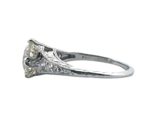 Art Deco 2.17 Carat Old European Cut Diamond Engagement Ring GIA