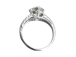 Art Deco 2.17 Carat Old European Cut Diamond Engagement Ring GIA