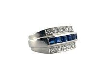Diamond & Sapphire Band Style Ring 14K White Gold