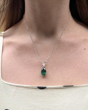 Lugano Emerald & Diamond Necklace 18K White Gold