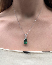 Lugano Emerald & Diamond Necklace 18K White Gold