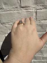 Vintage Gold Nugget Elongated Diamond Cocktail Ring