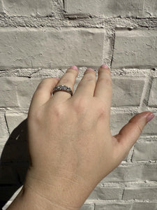 Vintage 1CTW Old Mine Cut Diamond Four Stone Band Style Ring