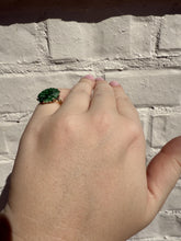 Retro Carved Jade Ring 14K Yellow Gold