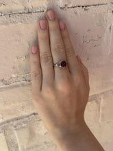 Vintage Rhodolite Garnet Engagement Ring 18K White Gold