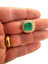 Victorian Era Rose Gold Colombian Emerald & Rose Cut Diamond Ring GIA