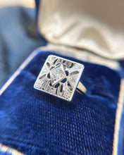 Vintage Diamond Cocktail Ring 14K White Gold