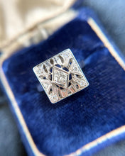 Vintage Diamond Cocktail Ring 14K White Gold