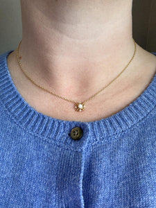 Vintage Dainty Opal & Pearl Pendant & Chain Necklace