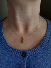 Vintage Watermelon Tourmaline Pendant & Chain Necklace