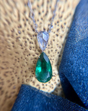 Lugano Emerald & Diamond Necklace 18K White Gold
