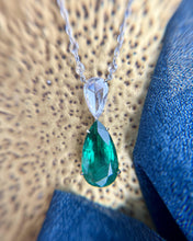 Lugano Emerald & Diamond Necklace 18K White Gold