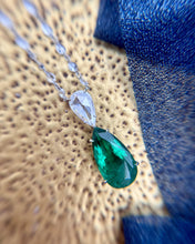 Lugano Emerald & Diamond Necklace 18K White Gold