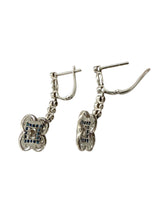 Art Deco Styled Diamond & Sapphire Drop Earrings