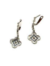 Art Deco Styled Diamond & Sapphire Drop Earrings