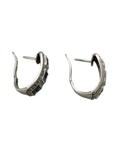 14K White Gold Diamond & Sapphire Earrings