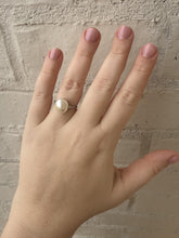 Vintage Pearl & Diamond Solitaire Platinum Ring GIA