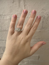 Vintage 3.43 Carat Asscher Cut Platinum Engagement Ring GIA