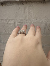 Vintage 3.43 Carat Asscher Cut Platinum Engagement Ring GIA