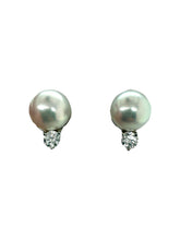 Platinum Pearl & Diamond Drop Earrings