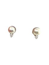Platinum Pearl & Diamond Drop Earrings