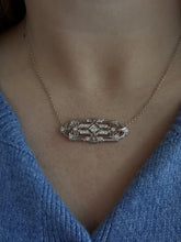 Vintage Platinum Filigree Diamond Brooch Conversion Necklace
